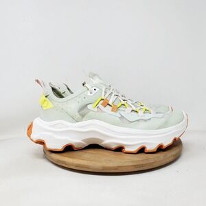 Sorel Kinetic Sneaker Women 7 Breakthru Tech Lace Green Chunky Lug Platform Shoe